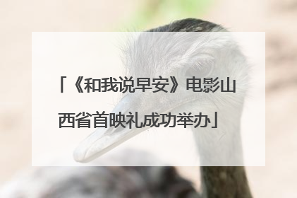 《和我说早安》电影山西省首映礼成功举办