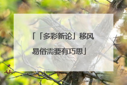 「多彩新论」移风易俗需要有巧思