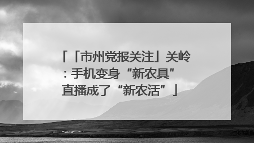 「市州党报关注」关岭：手机变身“新农具” 直播成了“新农活”
