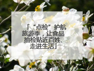 “点检”护航旅游季，让食品抽检贴近百姓、走进生活