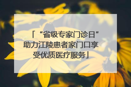 “省级专家门诊日”助力江陵患者家门口享受优质医疗服务