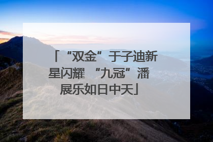 “双金”于子迪新星闪耀 “九冠”潘展乐如日中天