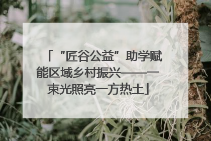“匠谷公益”助学赋能区域乡村振兴——一束光照亮一方热土