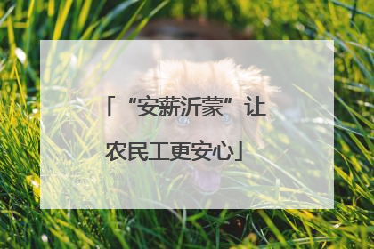 “安薪沂蒙”让农民工更安心