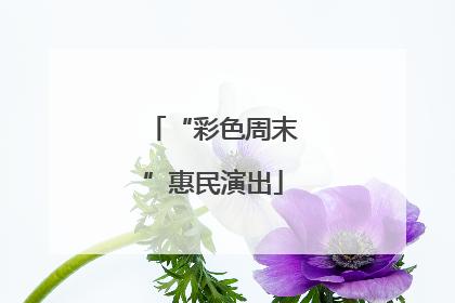 “彩色周末”惠民演出