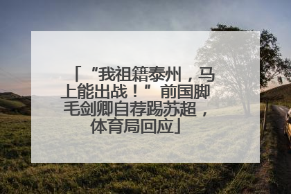 “我祖籍泰州，马上能出战！”前国脚毛剑卿自荐踢苏超，体育局回应