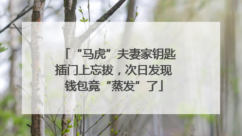 “马虎”夫妻家钥匙插门上忘拔，次日发现钱包竟“蒸发”了
