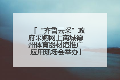 “齐鲁云采”政府采购网上商城德州体育器材馆推广应用现场会举办