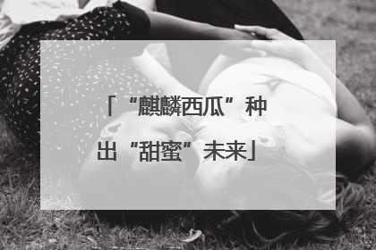“麒麟西瓜”种出“甜蜜”未来