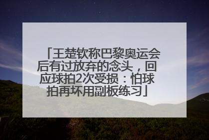 王楚钦称巴黎奥运会后有过放弃的念头，回应球拍2次受损：怕球拍再坏用副板练习