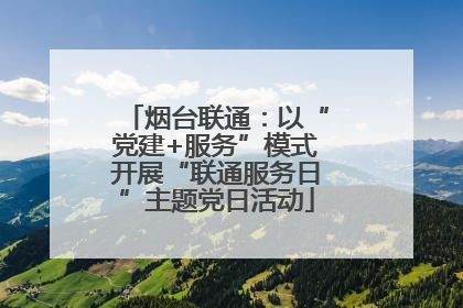 烟台联通：以“党建+服务”模式开展“联通服务日”主题党日活动