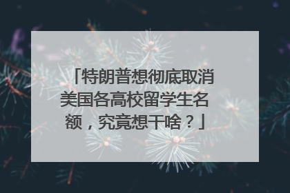 特朗普想彻底取消美国各高校留学生名额，究竟想干啥？