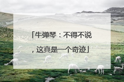 牛弹琴：不得不说，这真是一个奇迹