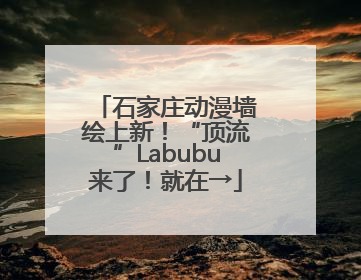 石家庄动漫墙绘上新！“顶流”Labubu来了！就在→