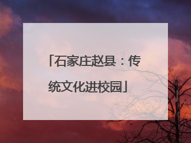 石家庄赵县：传统文化进校园