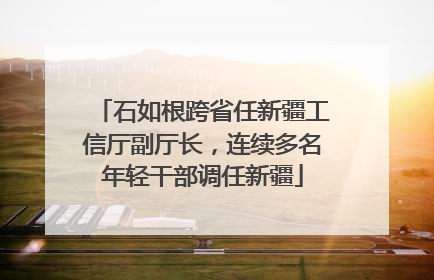 石如根跨省任新疆工信厅副厅长，连续多名年轻干部调任新疆
