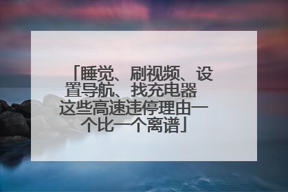 睡觉、刷视频、设置导航、找充电器 这些高速违停理由一个比一个离谱