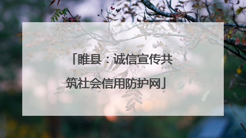 睢县：诚信宣传共筑社会信用防护网