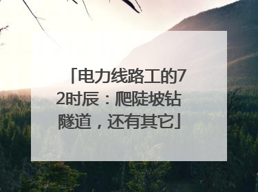 电力线路工的72时辰：爬陡坡钻隧道，还有其它