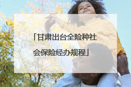 甘肃出台全险种社会保险经办规程