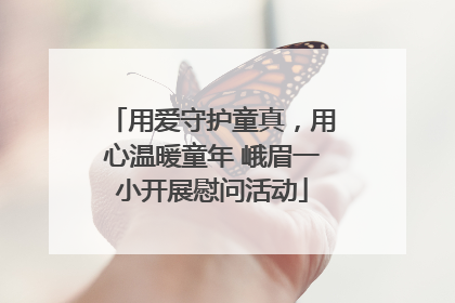 用爱守护童真，用心温暖童年 峨眉一小开展慰问活动
