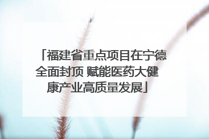 福建省重点项目在宁德全面封顶 赋能医药大健康产业高质量发展