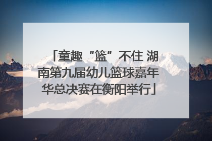 童趣“篮”不住 湖南第九届幼儿篮球嘉年华总决赛在衡阳举行