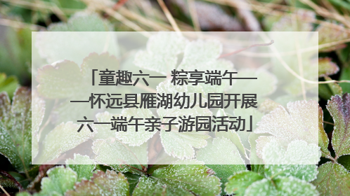 童趣六一 粽享端午——怀远县雁湖幼儿园开展六一端午亲子游园活动