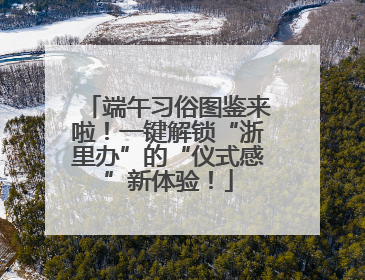 端午习俗图鉴来啦！一键解锁“浙里办”的“仪式感”新体验！