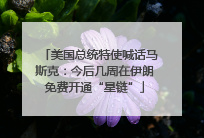 美国总统特使喊话马斯克：今后几周在伊朗免费开通“星链”