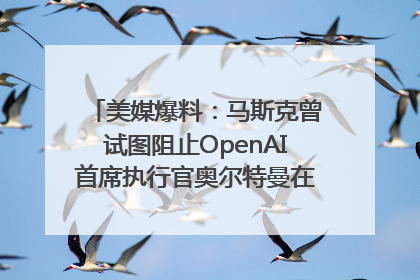 美媒爆料：马斯克曾试图阻止OpenAI首席执行官奥尔特曼在中东的AI交易