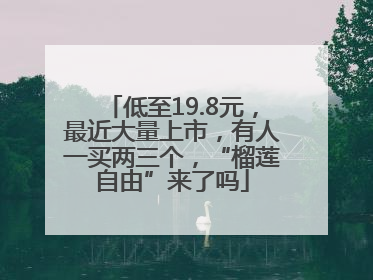 低至19.8元，最近大量上市，有人一买两三个，“榴莲自由”来了吗