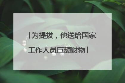 为提拔，他送给国家工作人员巨额财物