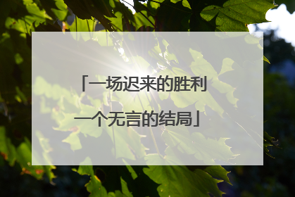 一场迟来的胜利 一个无言的结局