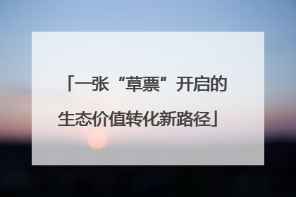 一张“草票”开启的生态价值转化新路径