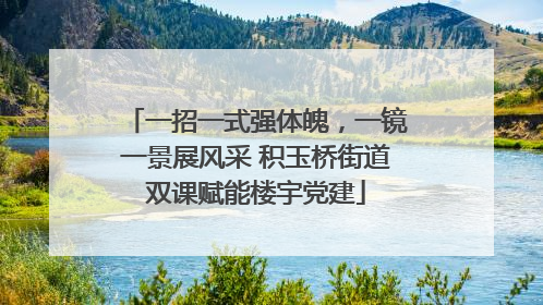 一招一式强体魄，一镜一景展风采 积玉桥街道双课赋能楼宇党建