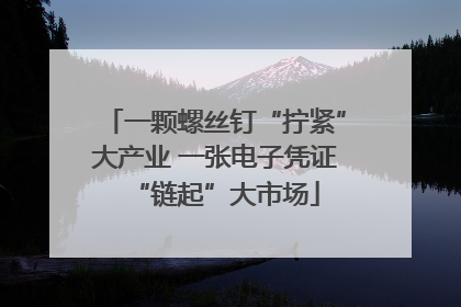一颗螺丝钉“拧紧”大产业 一张电子凭证“链起”大市场