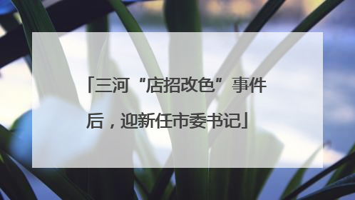三河“店招改色”事件后，迎新任市委书记