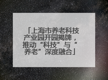 上海市养老科技产业园开园揭牌，推动“科技”与“养老”深度融合