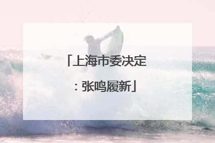 上海市委决定：张鸣履新