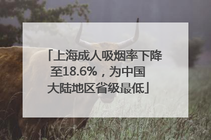 上海成人吸烟率下降至18.6%，为中国大陆地区省级最低