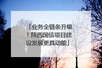 业务全链条升级！陕西国债项目建设发展更具动能
