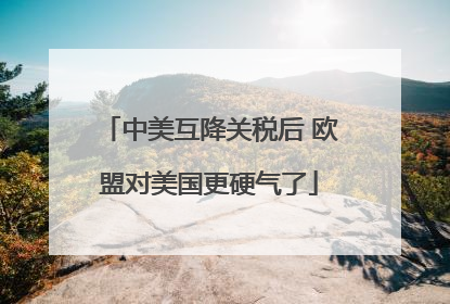 中美互降关税后 欧盟对美国更硬气了