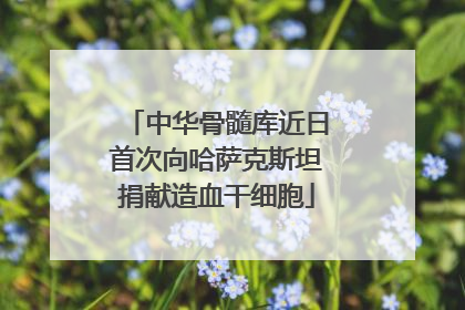 中华骨髓库近日首次向哈萨克斯坦捐献造血干细胞