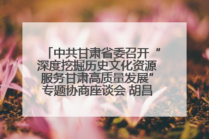 中共甘肃省委召开“深度挖掘历史文化资源服务甘肃高质量发展”专题协商座谈会 胡昌升主持并讲话