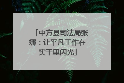 中方县司法局张娜：让平凡工作在实干里闪光