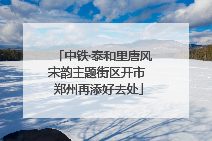 中铁·泰和里唐风宋韵主题街区开市 郑州再添好去处