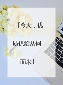 今天，优质供给从何而来