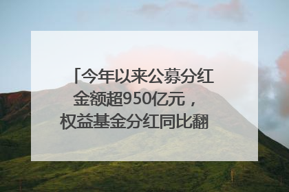 今年以来公募分红金额超950亿元，权益基金分红同比翻倍｜招财猫
