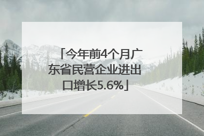 今年前4个月广东省民营企业进出口增长5.6%